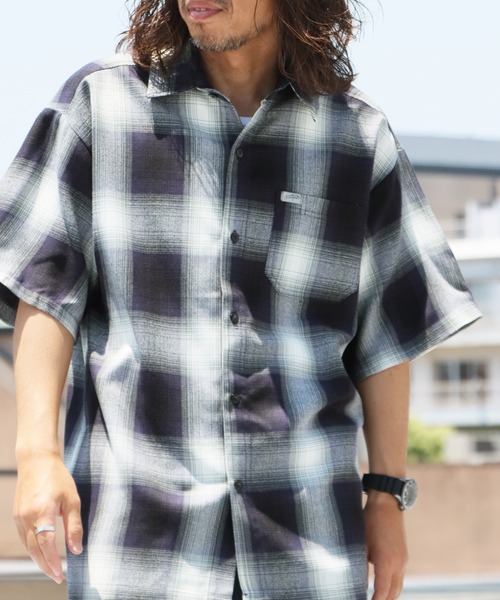 Cal Top（キャルトップ）の「CALTOP/キャルトップ ART2000 SHORT SLEEVE SHIRT チェックシャツ オンブレチェック（シャツ/ブラウス・メンズ・ブラウン/スカイブルー系/ブルー/グリーン系その他/ネイビー×ホワイト/ブラック×ホワイト/ブラック/グレー・S/M/L/XL）」の7枚目の写真