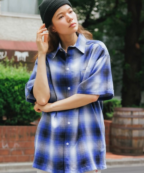 Cal Top（キャルトップ）の「CALTOP/キャルトップ ART2000 SHORT SLEEVE SHIRT チェックシャツ オンブレチェック（シャツ/ブラウス・メンズ・ブラウン/スカイブルー系/ブルー/グリーン系その他/ネイビー×ホワイト/ブラック×ホワイト/ブラック/グレー・S/M/L/XL）」の17枚目の写真