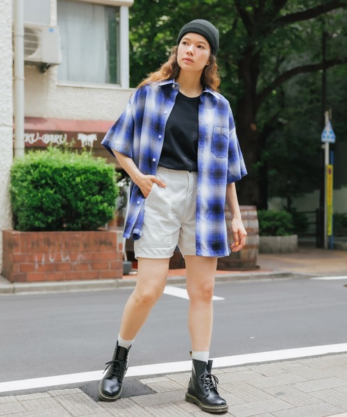 Cal Top（キャルトップ）の「CALTOP/キャルトップ ART2000 SHORT SLEEVE SHIRT チェックシャツ オンブレチェック（シャツ/ブラウス・メンズ・ブラウン/スカイブルー系/ブルー/グリーン系その他/ネイビー×ホワイト/ブラック×ホワイト/ブラック/グレー・S/M/L/XL）」の18枚目の写真