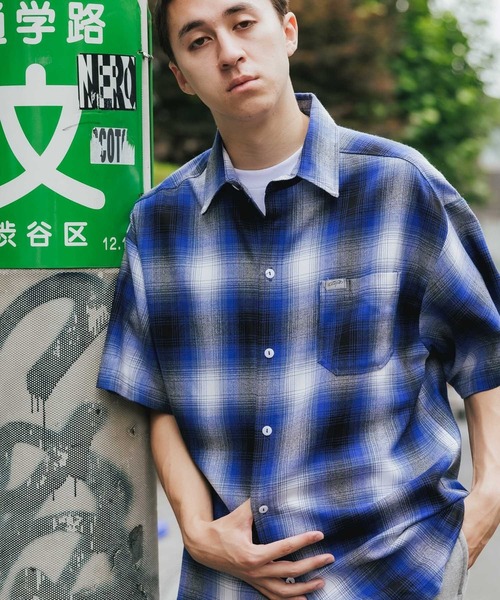 Cal Top（キャルトップ）の「CALTOP/キャルトップ ART2000 SHORT SLEEVE SHIRT チェックシャツ オンブレチェック（シャツ/ブラウス・メンズ・ブラウン/スカイブルー系/ブルー/グリーン系その他/ネイビー×ホワイト/ブラック×ホワイト/ブラック/グレー・S/M/L/XL）」の9枚目の写真