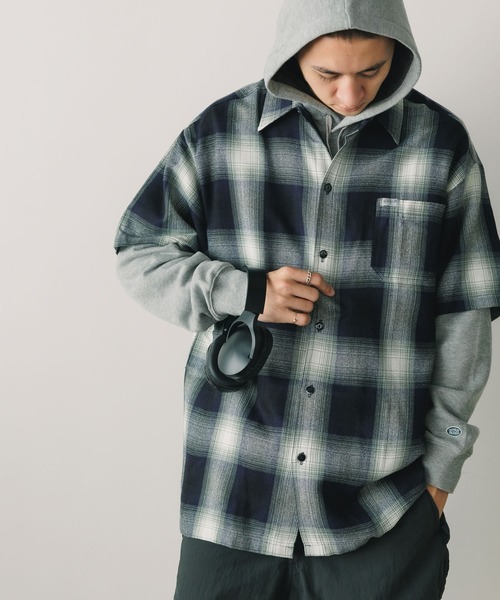 Cal Top（キャルトップ）の「CALTOP/キャルトップ ART2000 SHORT SLEEVE SHIRT チェックシャツ オンブレチェック（シャツ/ブラウス・メンズ・ブラウン/スカイブルー系/ブルー/グリーン系その他/ネイビー×ホワイト/ブラック×ホワイト/ブラック/グレー・S/M/L/XL）」の19枚目の写真