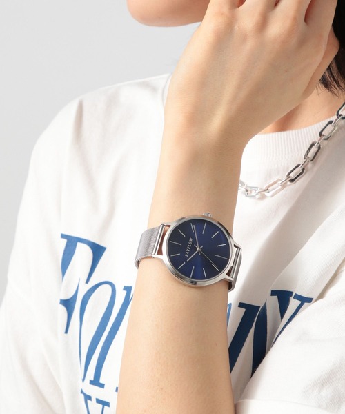 BAYFLOW（ベイフロー）の「ラウンドメッシュウォッチ（アナログ腕時計・レディース・ホワイト/ブルー/ブラック・FREE）」の3枚目の写真