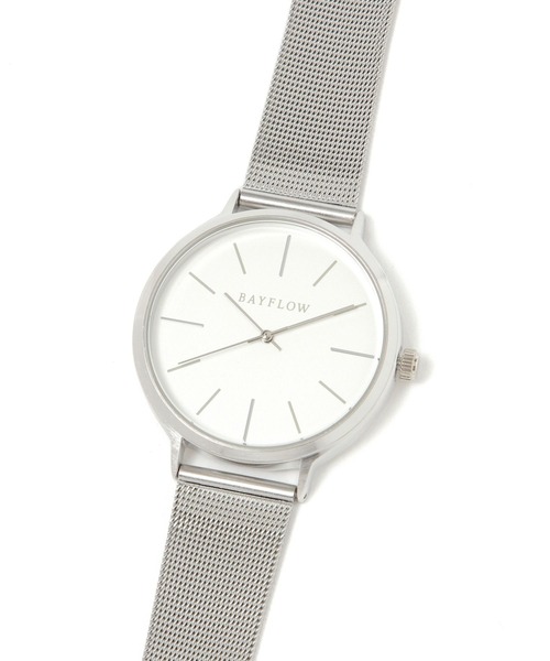 BAYFLOW（ベイフロー）の「ラウンドメッシュウォッチ（アナログ腕時計・レディース・ホワイト/ブルー/ブラック・FREE）」の4枚目の写真