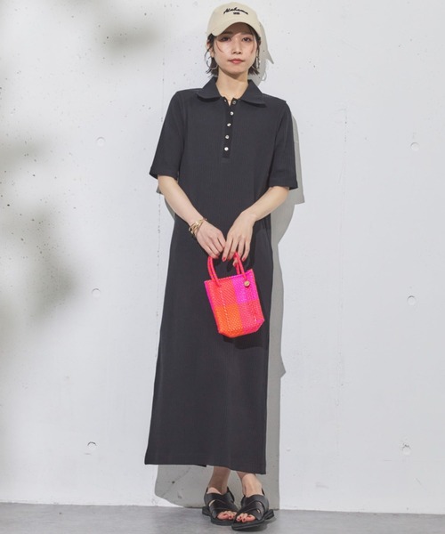 Letra(レトラ)の「【Letra】MERCADO BAG MINI STYLE BLOCKS(かごバッグ・レディース・オレンジ/ホワイト×ブラック・ONESIZE)」の3枚目の写真