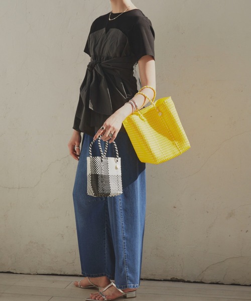 Letra(レトラ)の「【Letra】MERCADO BAG MINI STYLE BLOCKS(かごバッグ・レディース・オレンジ/ホワイト×ブラック・ONESIZE)」の19枚目の写真