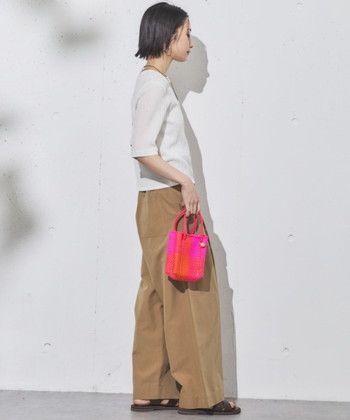 Letra(レトラ)の「【Letra】MERCADO BAG MINI STYLE BLOCKS(かごバッグ・レディース・オレンジ/ホワイト×ブラック・ONESIZE)」の9枚目の写真