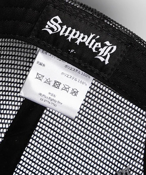 SUPPLIER（サプライヤー）の「SUPPLIER/サプライヤー Fleur Leather Patch Mesh Cap フルールレザーパッチメッシュキャップ（キャップ・メンズ・ブラック・FREE）」の5枚目の写真