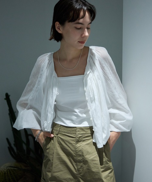 BABYLONE(バビロン)の「インドレースドッキングブラウス(シャツ/ブラウス・レディース・ネイビー/スモークピンク/ホワイト/ブラウン・フリー)」の14枚目の写真