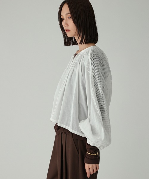 BABYLONE(バビロン)の「インドレースドッキングブラウス(シャツ/ブラウス・レディース・ネイビー/スモークピンク/ホワイト/ブラウン・フリー)」の21枚目の写真