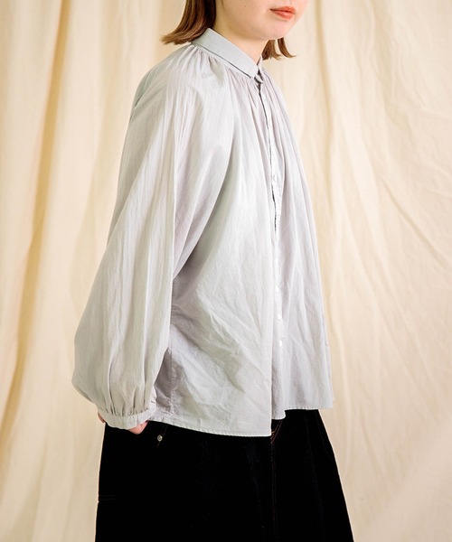 Brocante（ブロカント）の「[Brocante / ブロカント] 60sローン グランロンシャツ（シャツ/ブラウス・レディース・ブラック/グレー/ベージュ/ホワイト/ライトグレー・2）」の19枚目の写真