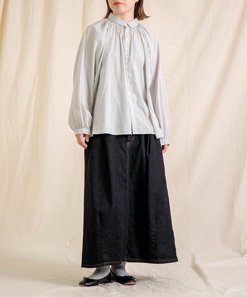 Brocante（ブロカント）の「[Brocante / ブロカント] 60sローン グランロンシャツ（シャツ/ブラウス・レディース・ブラック/グレー/ベージュ/ホワイト/ライトグレー・2）」の20枚目の写真