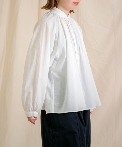 Brocante（ブロカント）の「[Brocante / ブロカント] 60sローン グランロンシャツ（シャツ/ブラウス・レディース・ブラック/グレー/ベージュ/ホワイト/ライトグレー・2）」の12枚目の写真