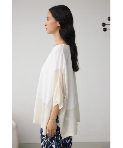 AZUL by moussy(アズールバイマウジー)の「バイカラーワイドルーズニット(ニット/セーター・レディース・オフホワイト/ブラック系その他/グレー系その他・FREE)」の8枚目の写真