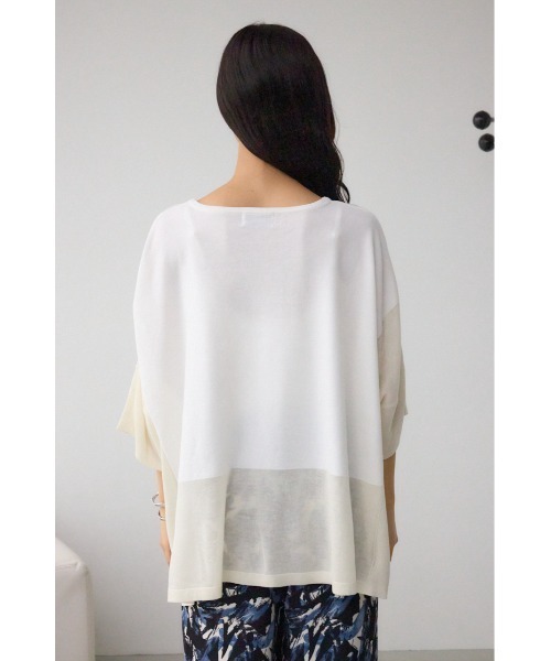 AZUL by moussy(アズールバイマウジー)の「バイカラーワイドルーズニット(ニット/セーター・レディース・オフホワイト/ブラック系その他/グレー系その他・FREE)」の9枚目の写真
