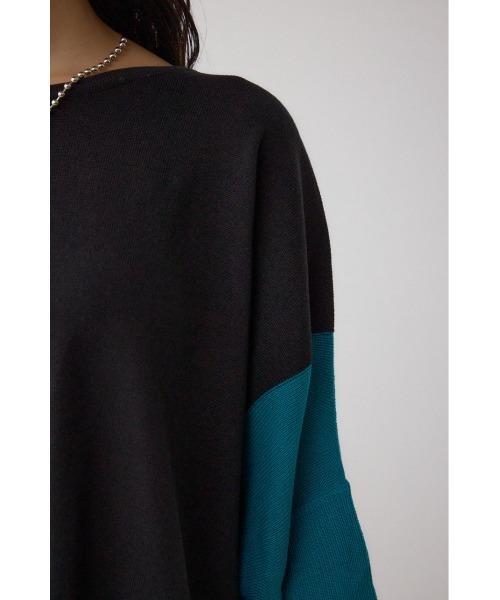 AZUL by moussy(アズールバイマウジー)の「バイカラーワイドルーズニット(ニット/セーター・レディース・オフホワイト/ブラック系その他/グレー系その他・FREE)」の21枚目の写真