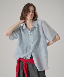 ONCILY(�I���V�F���[)��SILVER BUTTON REGULAR COLLAR SHIRT / �V���o�[�{�^�����M�����[�J���[�V���c(�V���c/�u���E�X)