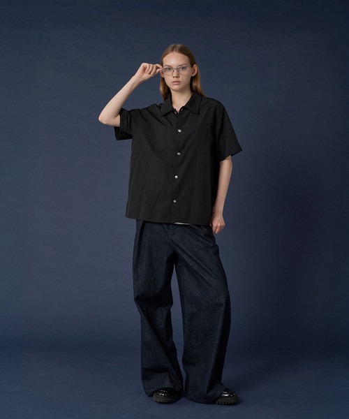 SILVER BUTTON REGULAR COLLAR SHIRT / シルバーボタン