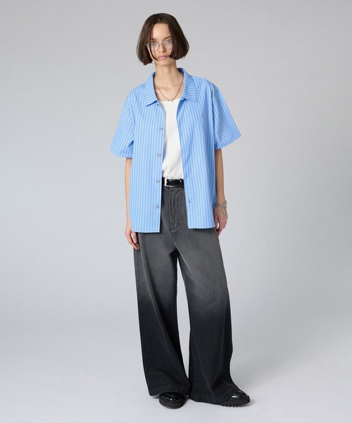 セール】SILVER BUTTON REGULAR COLLAR SHIRT / シルバーボタン