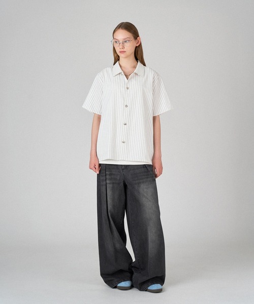 SILVER BUTTON REGULAR COLLAR SHIRT / シルバーボタン