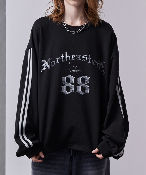 Loose/ルース（ルース）の「ルーズ グラフィック ラインゲームスウェット（スウェット・メンズ・ブルーグリーン/チャコールグレー/ホワイト系/ブラック・L/M/S）」の15枚目の写真