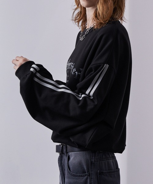 Loose/ルース（ルース）の「ルーズ グラフィック ラインゲームスウェット（スウェット・メンズ・ブルーグリーン/チャコールグレー/ホワイト系/ブラック・L/M/S）」の17枚目の写真