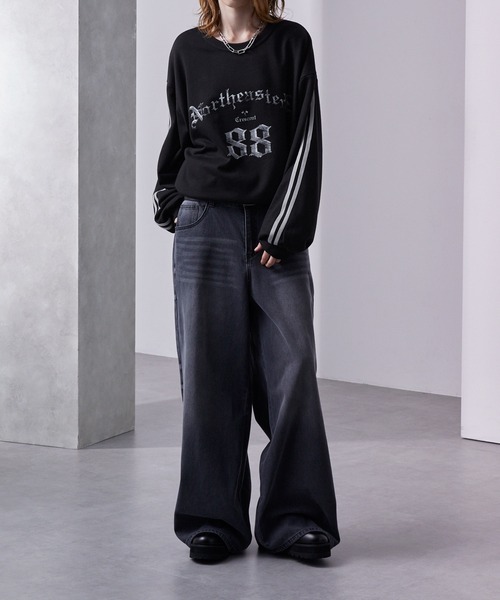 Various artists FRGMT スウェット Lサイズ ブラック未使用 ルーズ グラフィック ラインゲームスウェット（スウェット