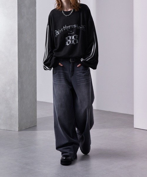 Loose/ルース（ルース）の「ルーズ グラフィック ラインゲームスウェット（スウェット・メンズ・ブルーグリーン/チャコールグレー/ホワイト系/ブラック・L/M/S）」の20枚目の写真