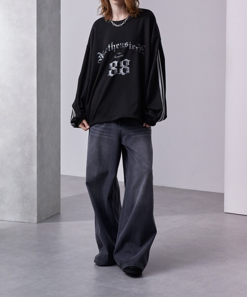 ルーズ グラフィック ラインゲームスウェット（スウェット