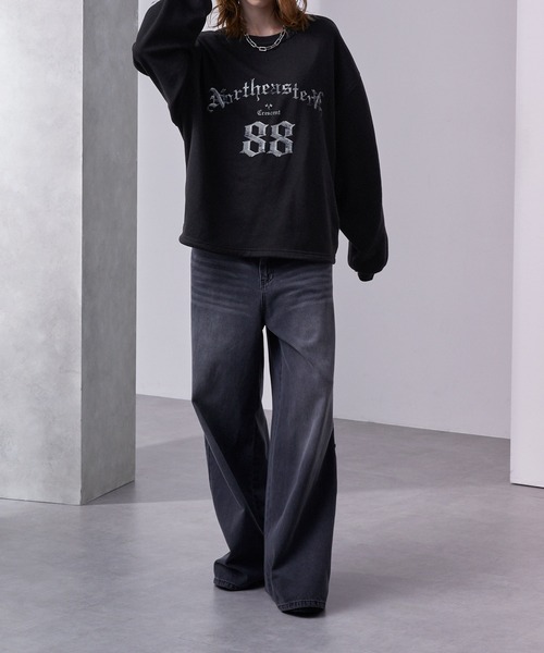 Loose/ルース（ルース）の「ルーズ グラフィック ラインゲームスウェット（スウェット・メンズ・ブルーグリーン/チャコールグレー/ホワイト系/ブラック・L/M/S）」の22枚目の写真