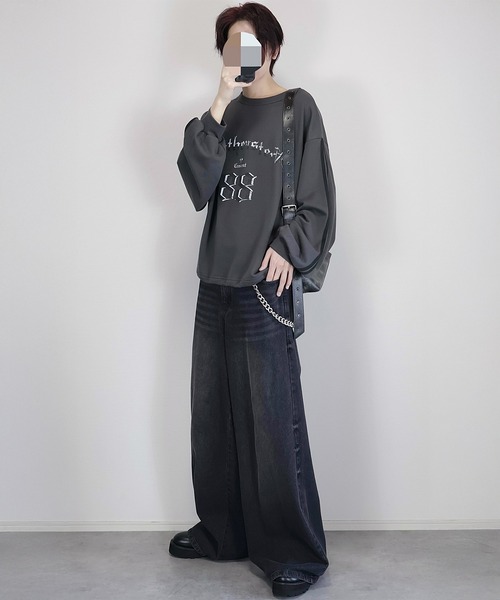 Loose/ルース（ルース）の「ルーズ グラフィック ラインゲームスウェット（スウェット・メンズ・ブルーグリーン/チャコールグレー/ホワイト系/ブラック・L/M/S）」の10枚目の写真