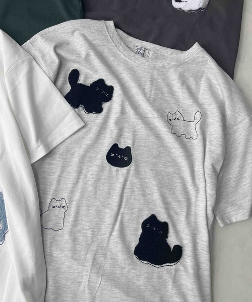 AS KNOW AS plus(アズノゥアズプラス)の「●選びアソート ちりばめアニマルTシャツ (サメ・ネコ・おばけ)(Tシャツ/カットソー・レディース・オートミール/チャコールグレー/オフホワイト/グレー系/アイボリー系/ホワイト系/ダークグリーン系・FREE)」の18枚目の写真