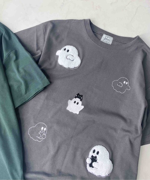 AS KNOW AS plus(アズノゥアズプラス)の「●選びアソート ちりばめアニマルTシャツ (サメ・ネコ・おばけ)(Tシャツ/カットソー・レディース・オートミール/チャコールグレー/オフホワイト/グレー系/アイボリー系/ホワイト系/ダークグリーン系・FREE)」の19枚目の写真