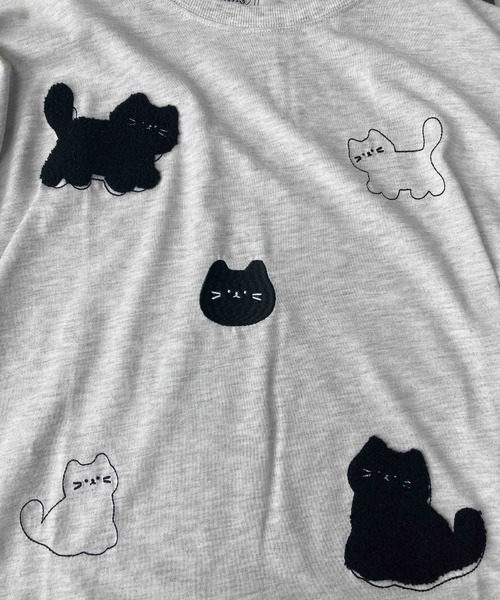 AS KNOW AS plus(アズノゥアズプラス)の「●選びアソート ちりばめアニマルTシャツ (サメ・ネコ・おばけ)(Tシャツ/カットソー・レディース・オートミール/チャコールグレー/オフホワイト/グレー系/アイボリー系/ホワイト系/ダークグリーン系・FREE)」の20枚目の写真