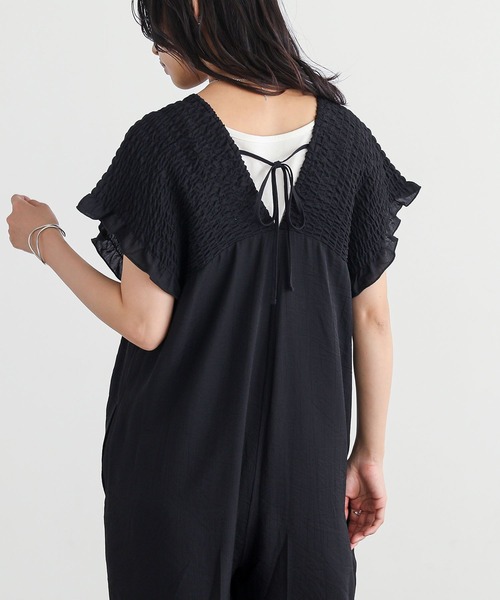 n'OrLABEL（ノアールレーベル）の「『シャーリングサロペットパンツ』（サロペット/オーバーオール・レディース・ブラック/テラコッタ・2/1）」の7枚目の写真