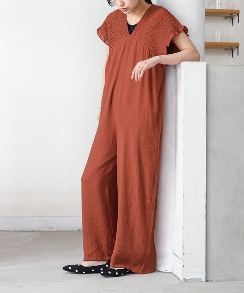 n'OrLABEL（ノアールレーベル）の「『シャーリングサロペットパンツ』（サロペット/オーバーオール・レディース・ブラック/テラコッタ・2/1）」の11枚目の写真