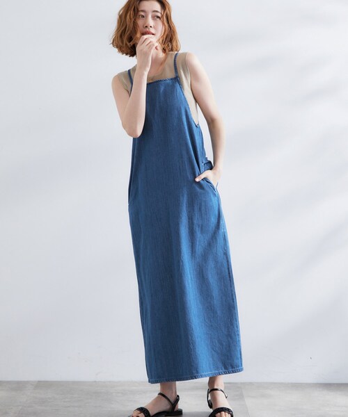 美品★ AMERI×LEE DENIM CAMISOLE DRESS Ameri（アメリ）の「AMERI×Lee DENIM CAMISOLE DRESS
