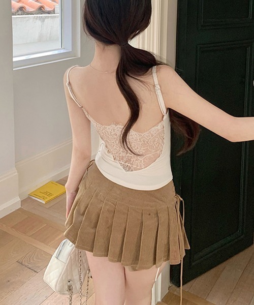 Miniministore(ミニミニストア)の「レース切替キャミソールカップ付きインナー(キャミソール・レディース・ブラック/モカ/グレー/ピンクベージュ・FREE)」の4枚目の写真