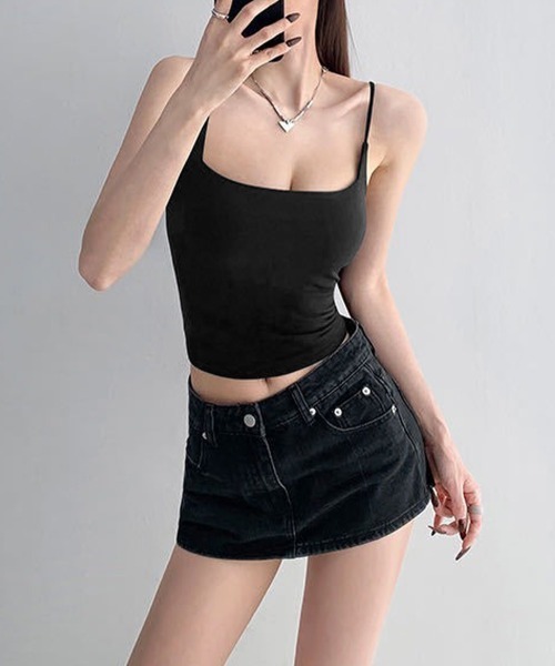 Miniministore(ミニミニストア)の「レース切替キャミソールカップ付きインナー(キャミソール・レディース・ブラック/モカ/グレー/ピンクベージュ・FREE)」の9枚目の写真
