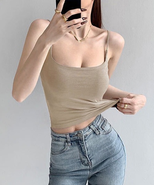 Miniministore(ミニミニストア)の「レース切替キャミソールカップ付きインナー(キャミソール・レディース・ブラック/モカ/グレー/ピンクベージュ・FREE)」の13枚目の写真