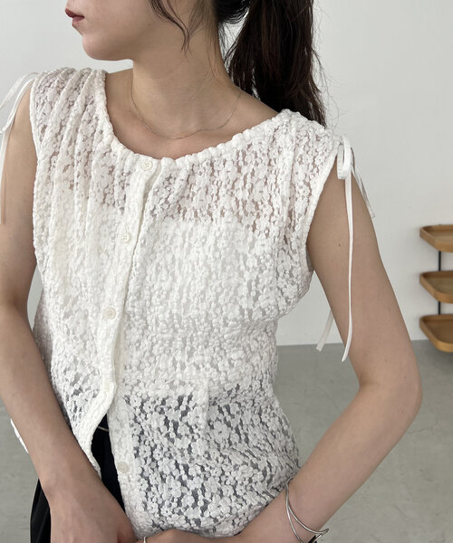 セール】レースリボンブラウス（シャツ/ブラウス）｜CAPRICIEUX