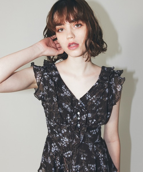 ME COUTURE（ミークチュール）の「ブーケドゥボヌールブラウス（シャツ/ブラウス・レディース・ブラウン/ピンク/ベージュ・FREE）」の2枚目の写真