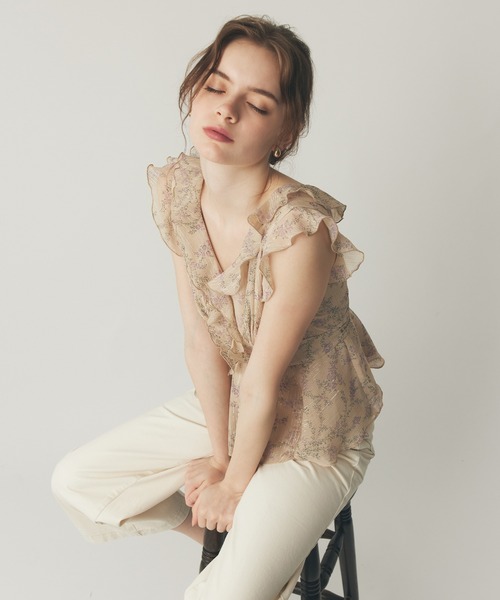 ME COUTURE（ミークチュール）の「ブーケドゥボヌールブラウス（シャツ/ブラウス・レディース・ブラウン/ピンク/ベージュ・FREE）」の19枚目の写真