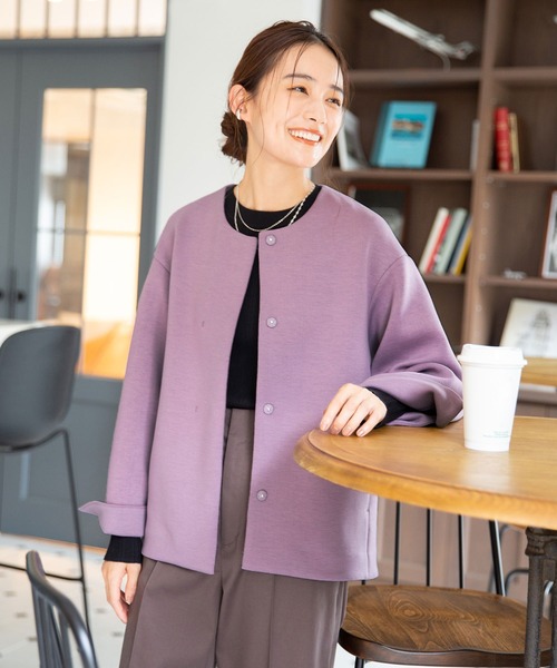 「nano・universe」 ノーカラージャケット II グリーン WOMEN 値下げ中！nano・universeノーカラージャケットスーツ NANO universe