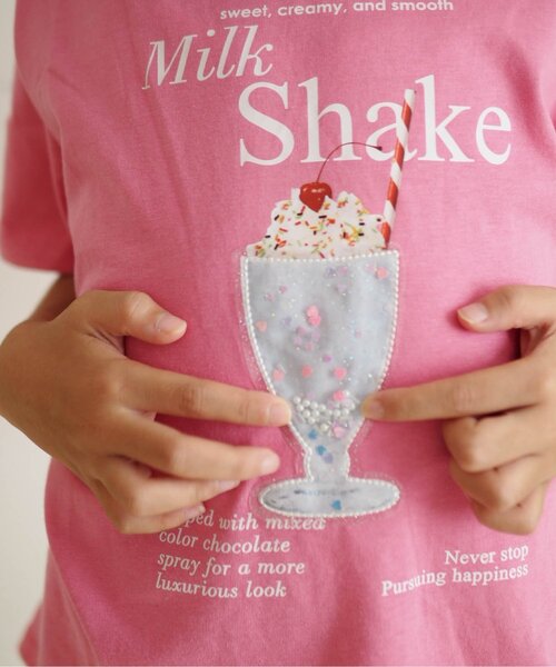 apres les cours（アプレレクール）の「5柄PVC・スパンコールモチーフTシャツ（Tシャツ/カットソー・キッズ・アイボリー/ピンク/ラベンダー/ミント/イエロー・90/100/110/120/140/80/130）」の9枚目の写真