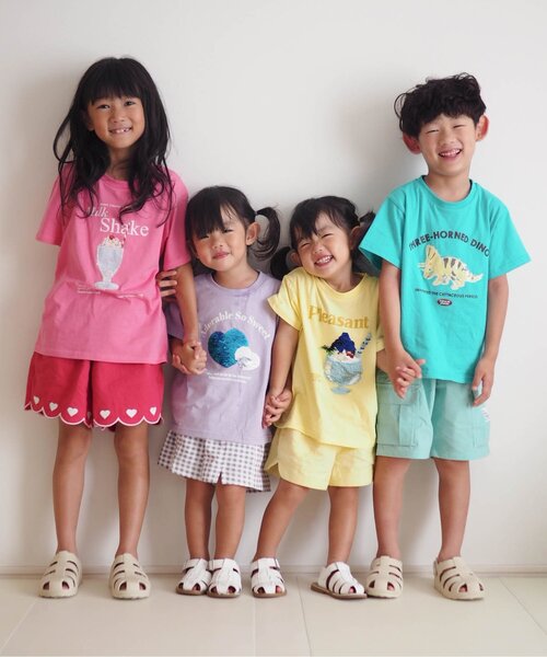 apres les cours（アプレレクール）の「5柄PVC・スパンコールモチーフTシャツ（Tシャツ/カットソー・キッズ・アイボリー/ピンク/ラベンダー/ミント/イエロー・90/100/110/120/140/80/130）」の10枚目の写真