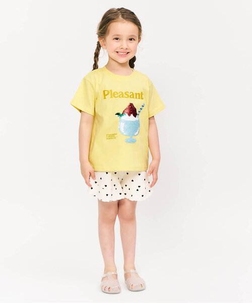 apres les cours（アプレレクール）の「5柄PVC・スパンコールモチーフTシャツ（Tシャツ/カットソー・キッズ・アイボリー/ピンク/ラベンダー/ミント/イエロー・90/100/110/120/140/80/130）」の11枚目の写真