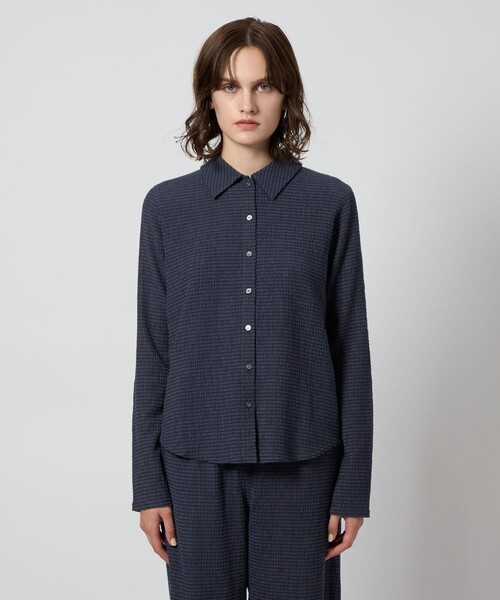 Steven Alan＞クレープ チェック ロングスリーブ シャツ（シャツ