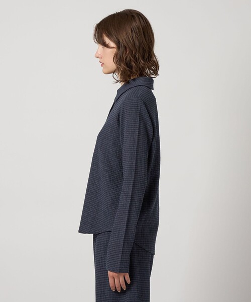 Steven Alan（スティーブンアラン）の「＜Steven Alan＞クレープ チェック ロングスリーブ シャツ（シャツ/ブラウス・レディース・ベージュ/ネイビー・FREE）」の10枚目の写真