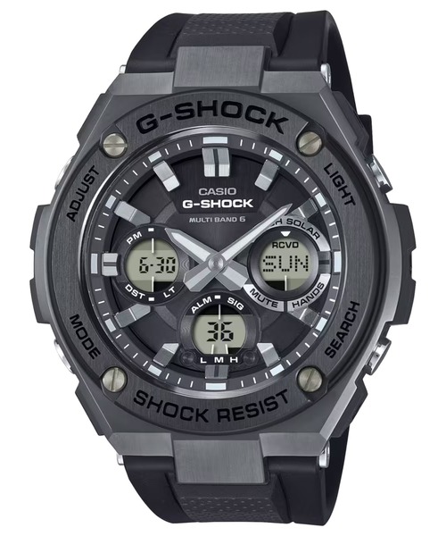 美品実動】Gショック アナログ式 ブラック ソーラー充電 電波式 G