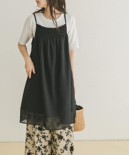 ITEMS URBANRESEARCH(アイテムズ アーバンリサーチ)の「ボイルチュニックキャミソール(チュニック・レディース・ブラック/ホワイト・FREE)」の4枚目の写真